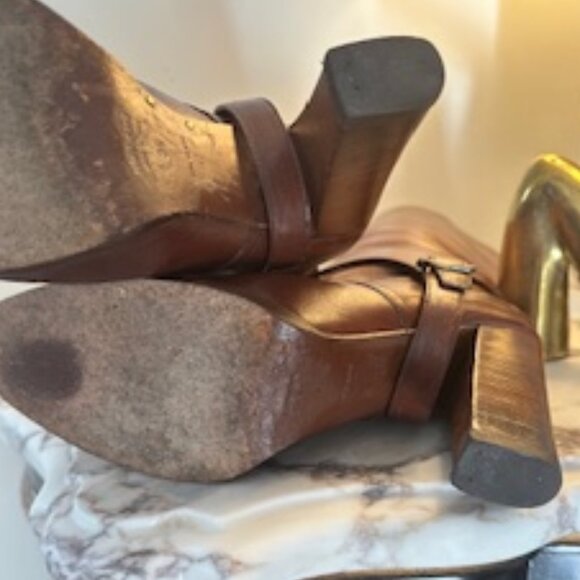 VINTAGE RARE MIU MIU Harness Italian Leather Heeled Luxury Boots - Size 8/8.5 N - Picture 10 of 16
